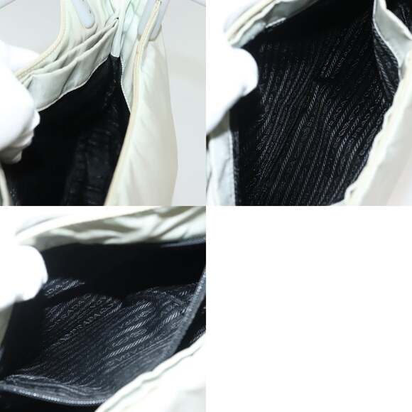 PRADA Shoulder Bag Nylon Ivory Silver - Picture 13 of 13